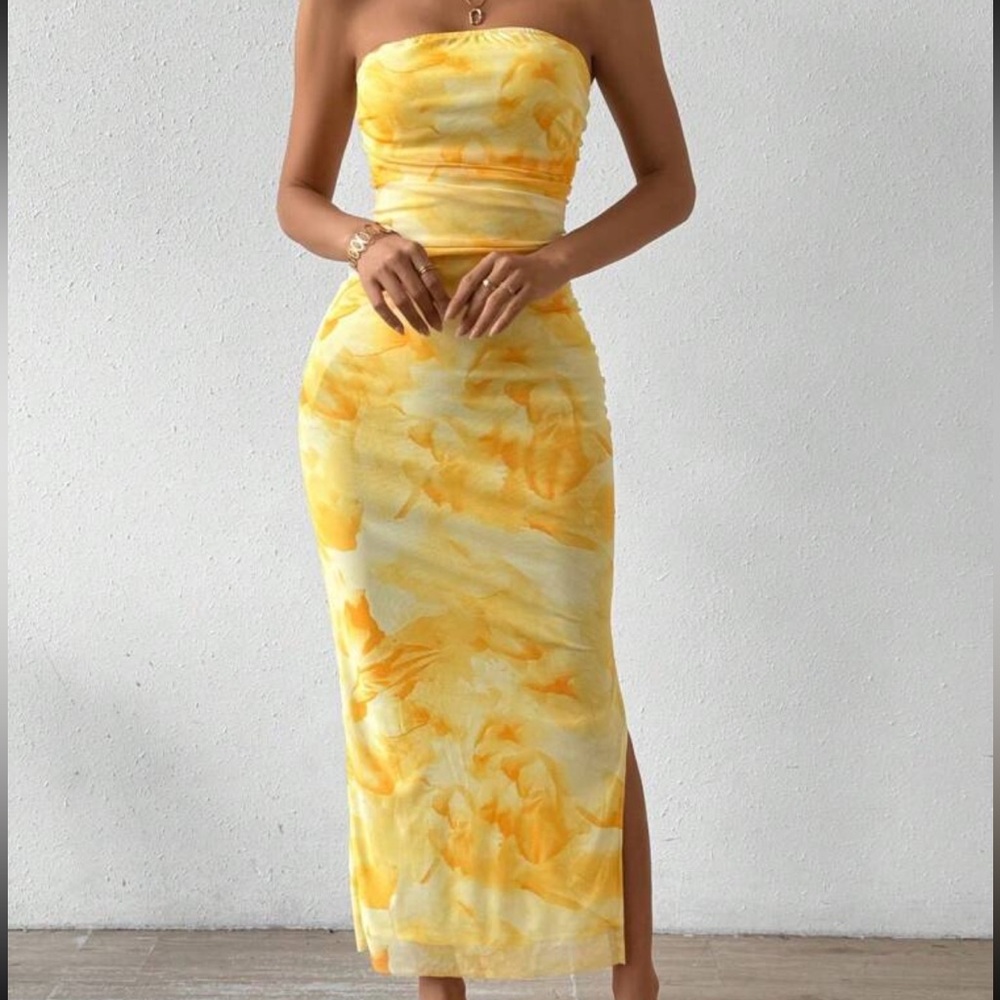 Petite Yellow Bodycon Tube Dress